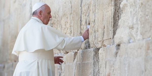 Pope Francis at the Western Wall in May 2014. Eric VANDEVILLE/Gamma-Rapho via Getty Images.