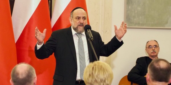 Rabin Michael Schudrich w Pałacu Prezydenckim 9 stycznia 2019 r. Fot. Dawid Gospodarek