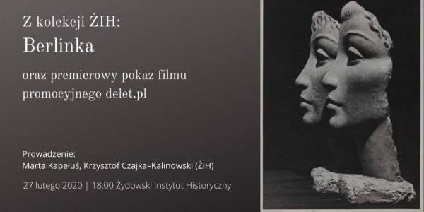 Spotkanie z cyklu Czwartki na Tłomackiem poprowadzą Marta Kapełuś oraz Krzysztof Czajka–Kalinowski z Żydowskiego Instytutu Historycznego. Plakat