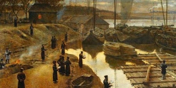 Aleksander Gierymski na obrazie zatytułowanym „Święto Trąbek” z roku 1880 pokazuje Taszlich nad brzegiem Wisły w Warszawie.