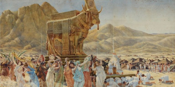 Henri-Paul Motte, (1846-1922): The Israelites dancing around the Golden Calf, Wikimedia Commons