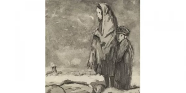 Zinowij Tołkaczew, „3-go listopada 1943”, kopia rysunku w zbiorach ŻIH, Centralna Biblioteka Judaistyczna