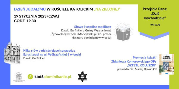 Dzień Judaizm u Dominikanów w Łodzi - plakat