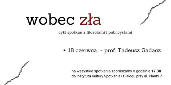 Wobec zła. Czy myślenie chroni nas przed czynieniem zła? - plakat