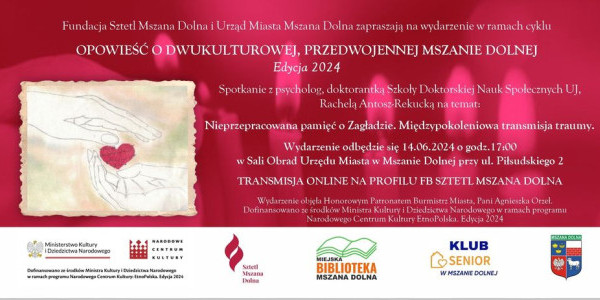 Nieprzepracowana pamięć o Zagładzie- spotkanie, plakat