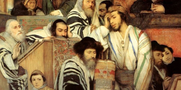 Maurycy Gottlieb, Żydzi modlący się podczas święta w synagodze (1878)
