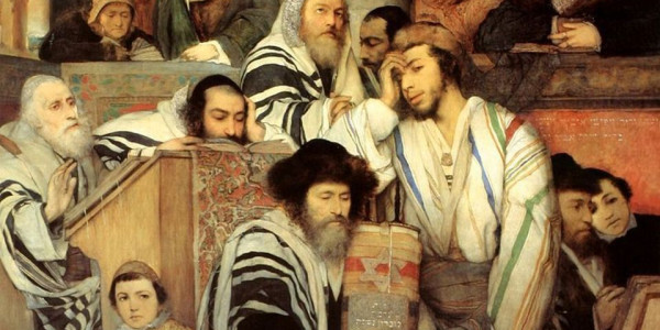 Maurycy Gottlieb, Żydzi modlący się podczas święta w synagodze (1878)